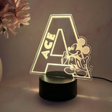 Personalised Monogram Mickey Led Night Light