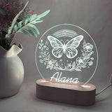 Personalised Butterfly with Flower Night Light