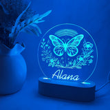 Personalised Butterfly with Flower Night Light