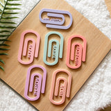 Weekly Acrylic Paper Clips - Set of 6