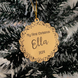 Personalised Engraved Floral Ornament - KnK krafts