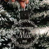 Personalised Floral Led Light Acrylic Ornament. - KnK krafts