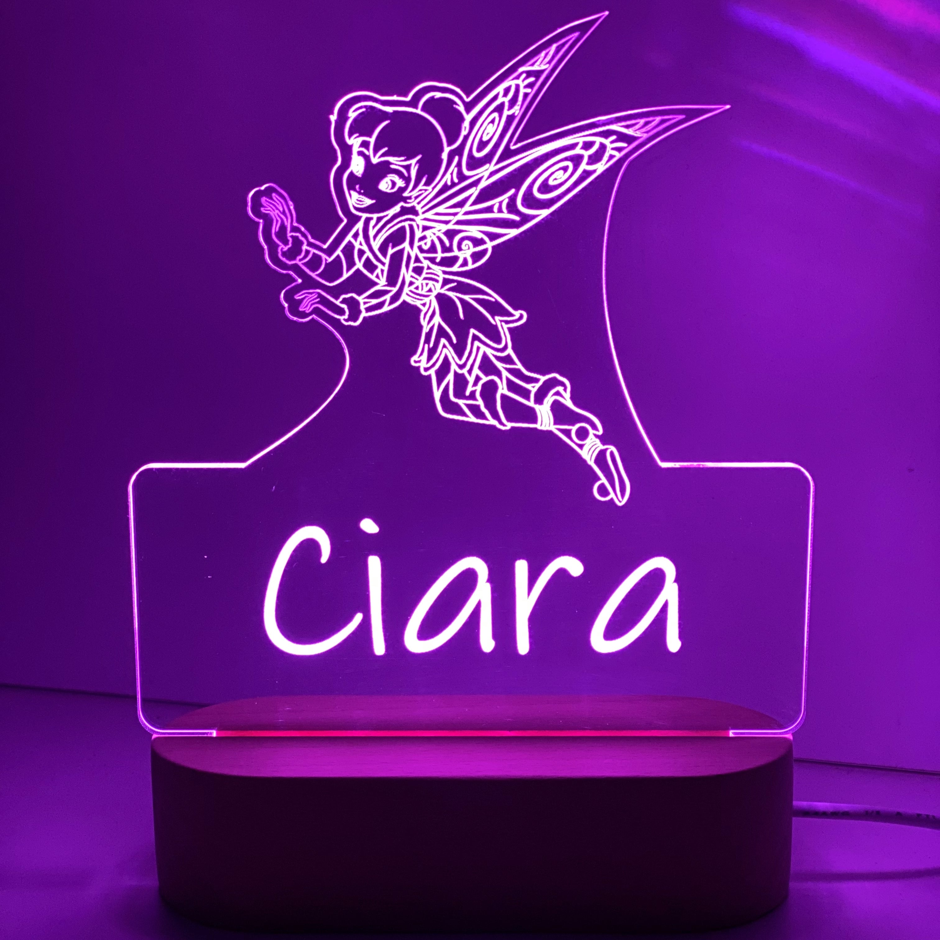 Personalised Tinkerbell Led Night Lamp - KnK krafts