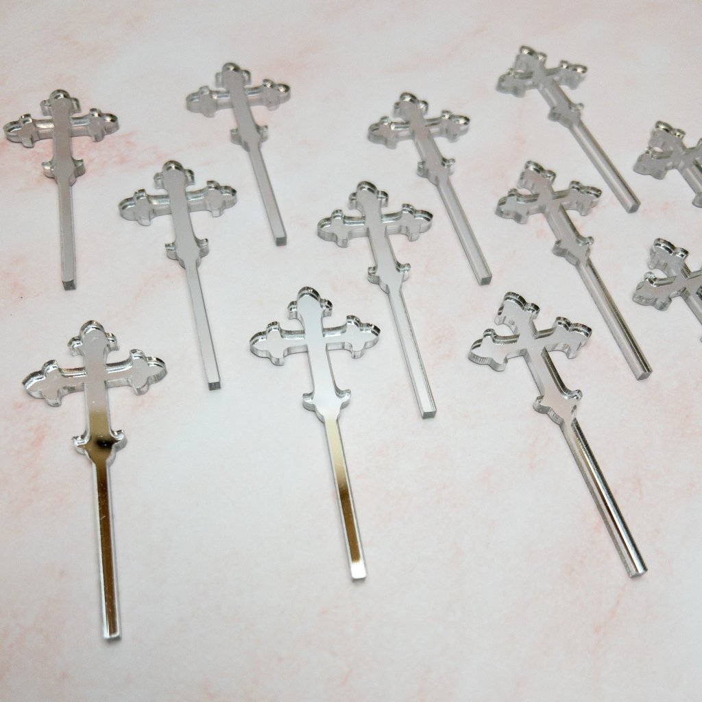 Mini Cross Cupcake Toppers - KnK krafts