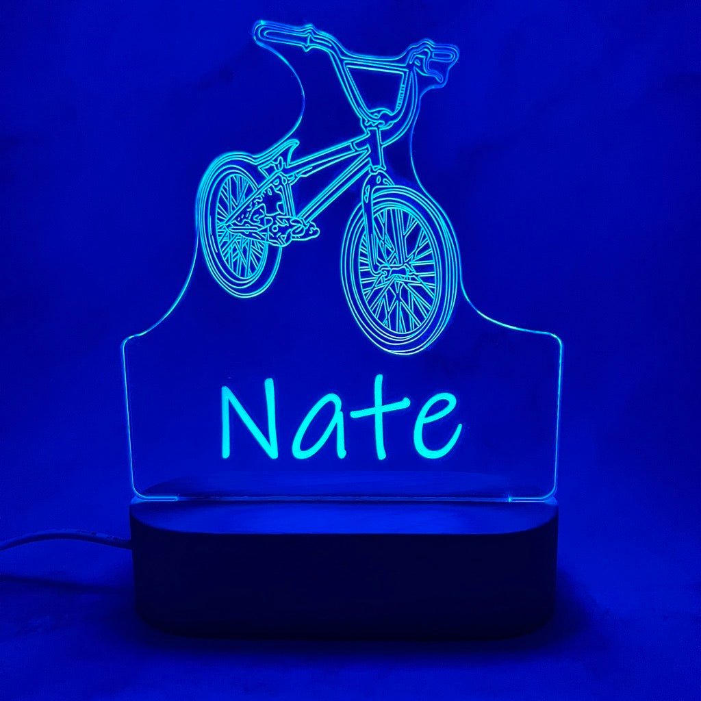 Personalised Bicycle Led Night Light - KnK krafts