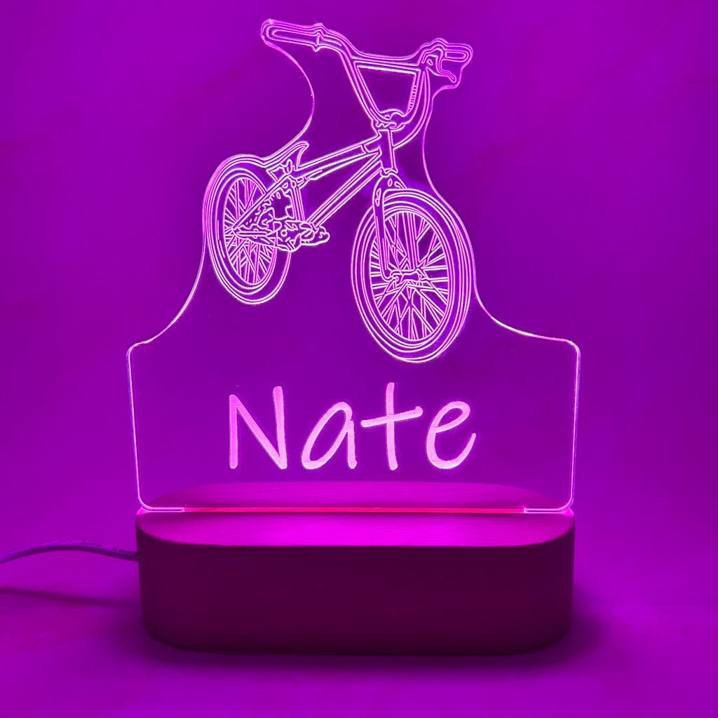 Personalised Bicycle Led Night Light - KnK krafts