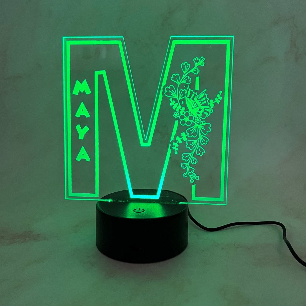 Personalised Monogram Butterfly Led Night Light - KnK krafts