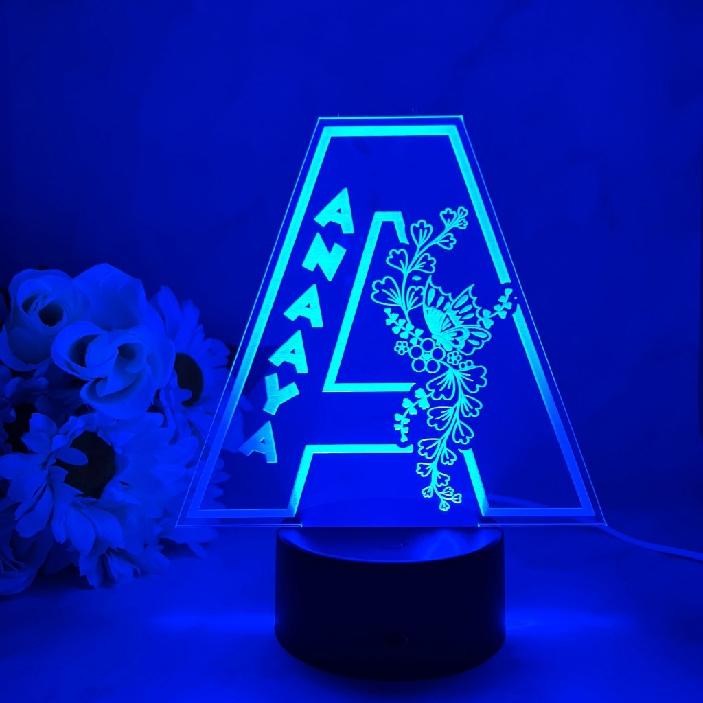 Personalised Monogram Butterfly Led Night Light - KnK krafts