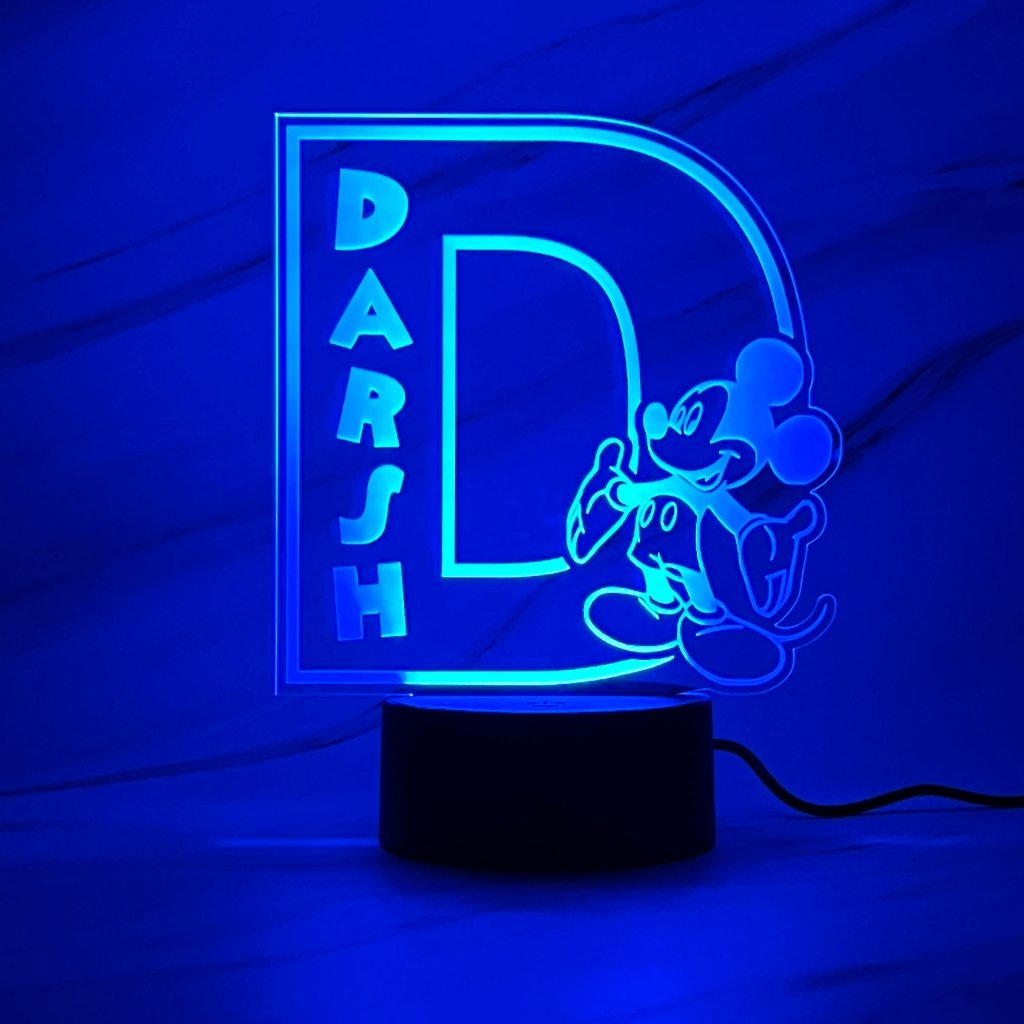 Personalised Monogram Mickey Led Night Light - KnK krafts