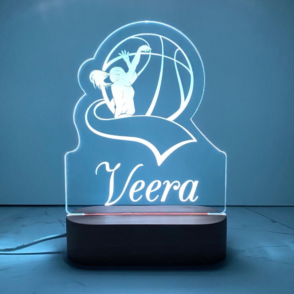 Personalised Netball Led Night Lamp - KnK krafts