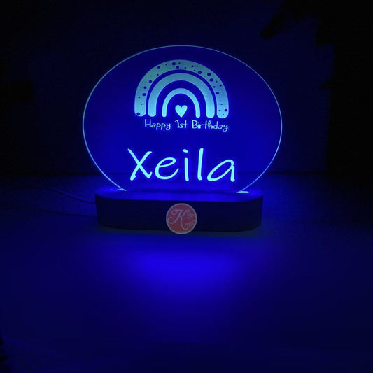 Personalised Rainbow Led Night Light - KnK krafts