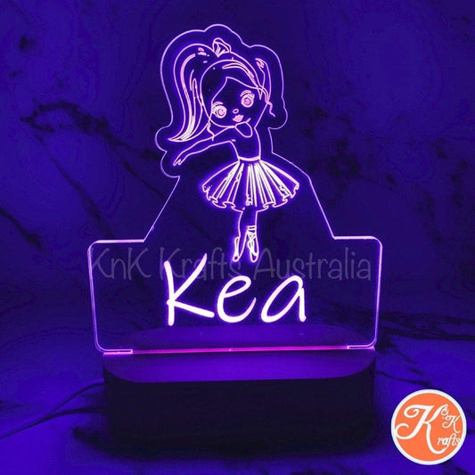 Personalised Twirling Ballerina Led Night Light - KnK krafts