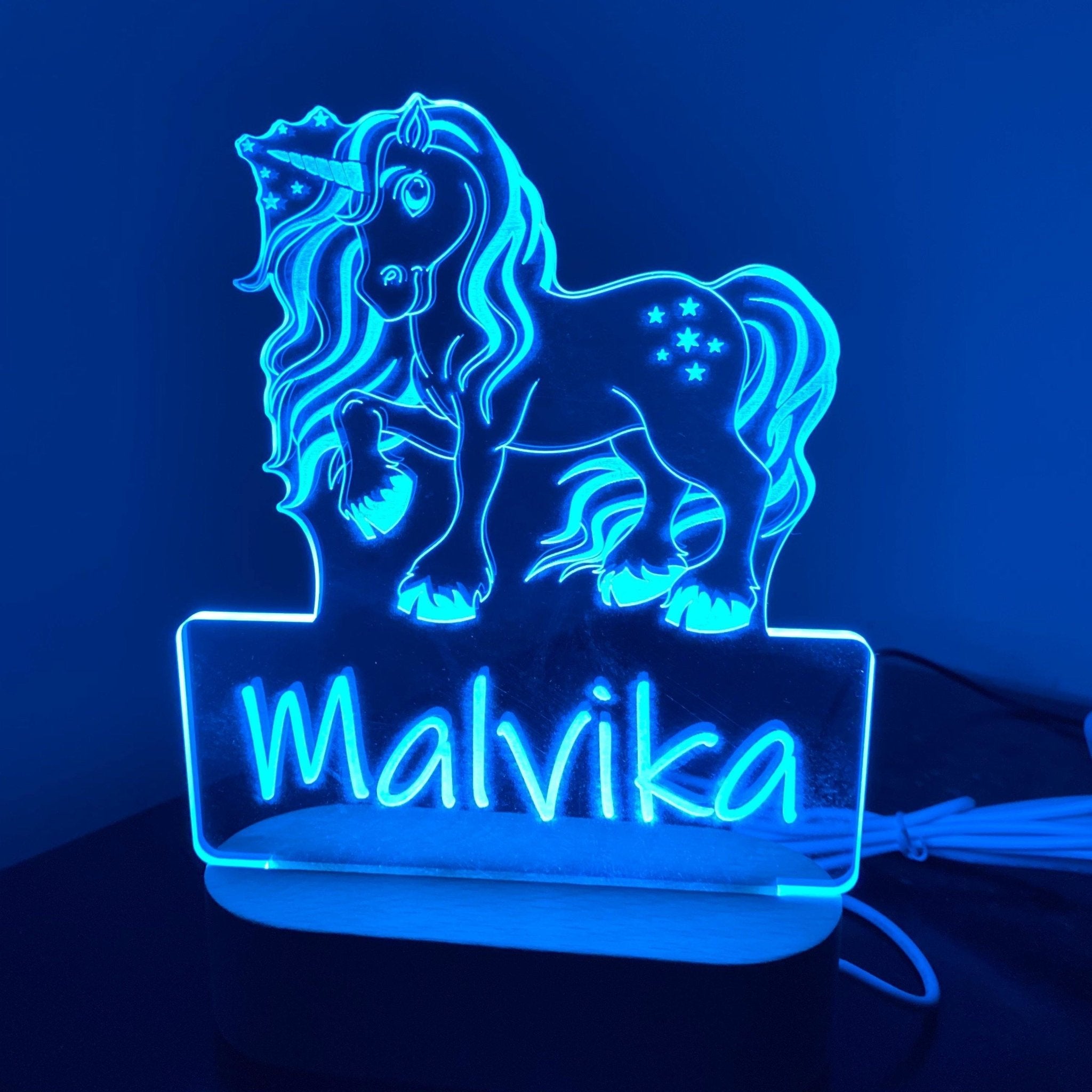 Personalised Unicorn Led Night Light - KnK krafts