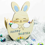 Wooden Easter Egg Basket - Bunny - KnK krafts